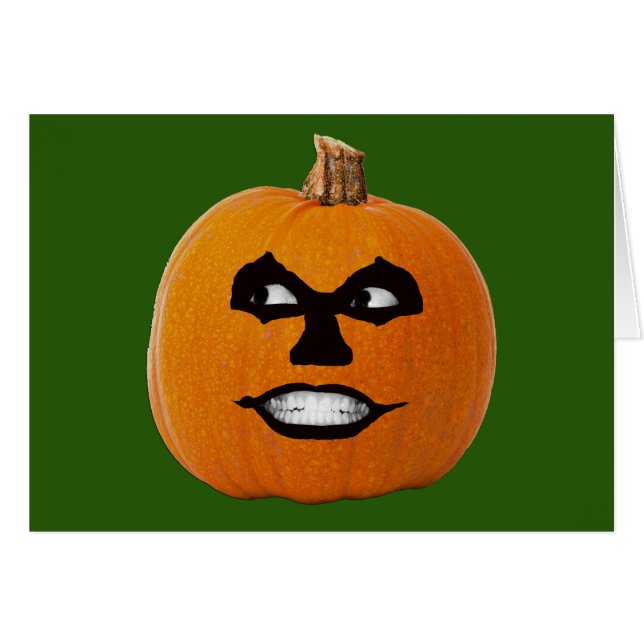 Jack o' Lantern Sinister Face, Halloween Pumpkin (Vorderseite (Horizontal))