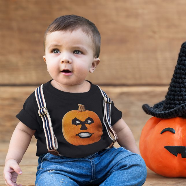 Jack o' Lantern Sinister Face, Halloween Pumpkin Baby T-shirt (Jack o' Lantern Sinister Face, Halloween Pumpkin Baby T-Shirt)