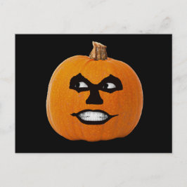 Jack o' Lantern Sinister Face, Halloween Pumpkin Postkarte