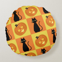 Jack-o’-lantern throw pillow rundes kissen