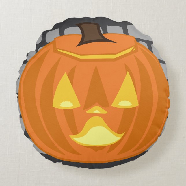 Jack-o’-lantern throw pillow rundes kissen (Vorderseite)