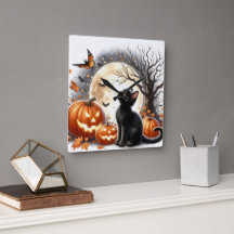 Jack O' Lantern und Schwarze Katze Halloween Wall 