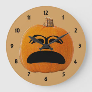 Jack o' Lantern Unglückliches Gesicht, Halloween P Große Wanduhr