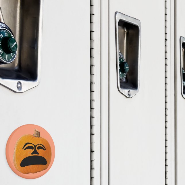 Jack o' Lantern Unglückliches Gesicht, Halloween P Magnet (In Situ (Schrank))