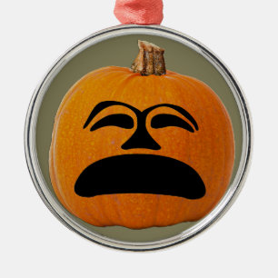 Jack o' Lantern Unglückliches Gesicht, Halloween P Silbernes Ornament