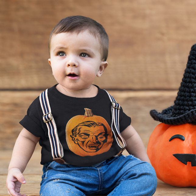Jack o' Lantern Vampire Face, Halloween Pumpkin Baby T-shirt (Jack o' Lantern Vampire Face, Halloween Pumpkin Baby T-Shirt)