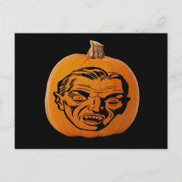Jack o' Lantern Vampire Face, Halloween Pumpkin Postkarte