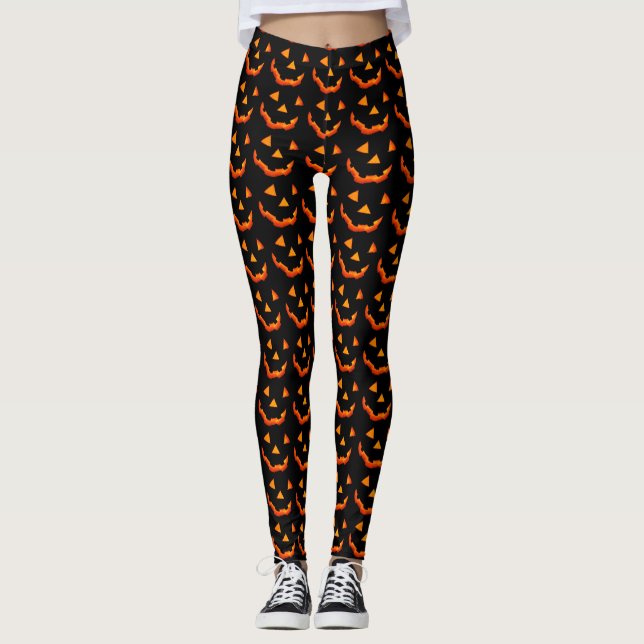Jack-o'-Lantern-Vorderhose Leggings (Vorderseite)