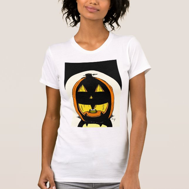 Jack o' Lantern Womens Lässig Scoop T - Shirt (Vorderseite)