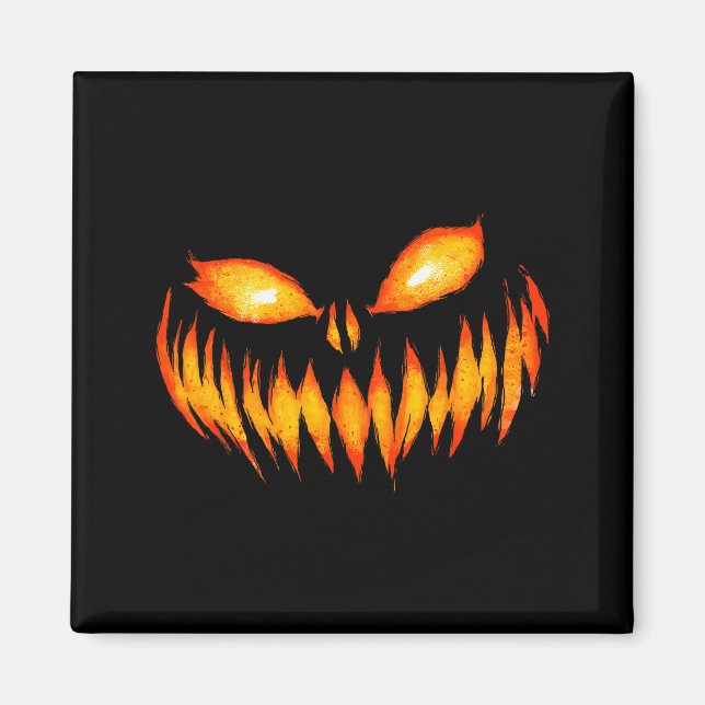 Jack O Lantern Y Carved Pumpkin Face Halloween Cos Magnet (Vorne)