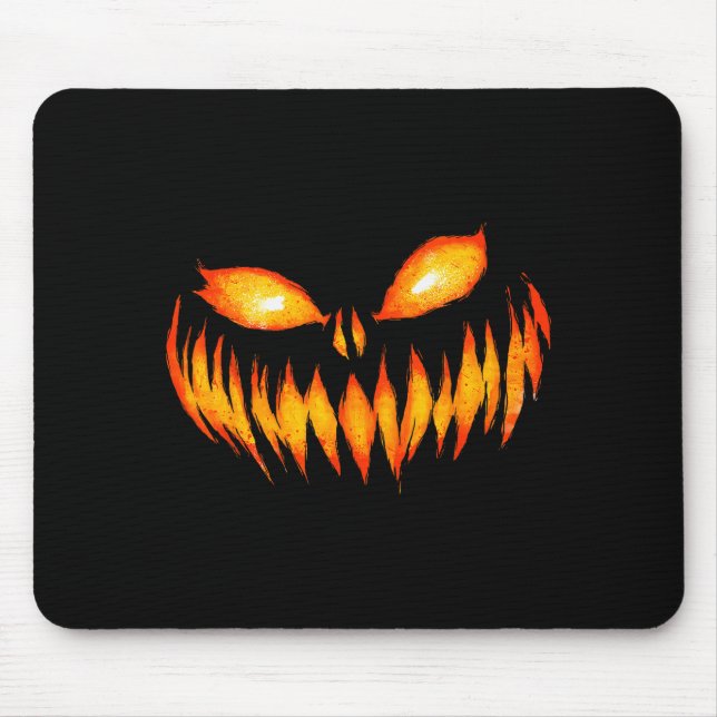 Jack O Lantern Y Carved Pumpkin Face Halloween Cos Mousepad (Vorne)