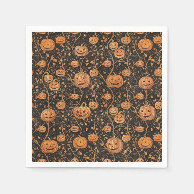 Jack-o-Lanterns auf dem Weinberg Serviette (Vorderseite)
