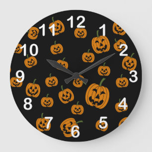 Jack O' Lanterns Hintergrund Große Wanduhr