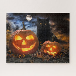 "Jack O' Lanterns & Jet" 16x20 Puzzle