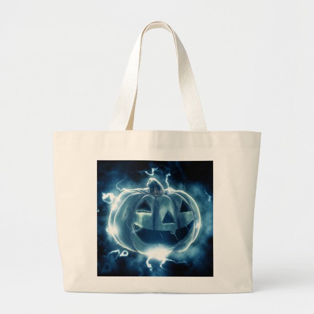 Jack-o-Laterne im Regen Jumbo Stoffbeutel (Vorne)
