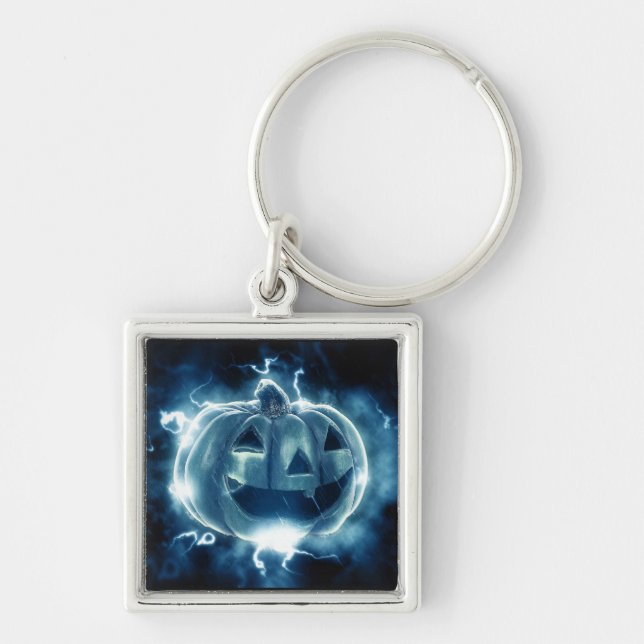 Jack-o-Laterne im Regen Schlüsselanhänger (Vorne)