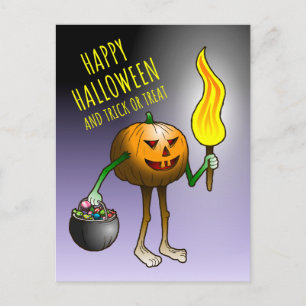Jack-o-Laterne-Trick oder Behandlung Feiertagspostkarte