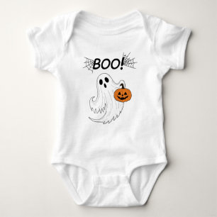 Jack-o’-Laterne und ein weißes Ghost-Boom Hallowee Baby Strampler