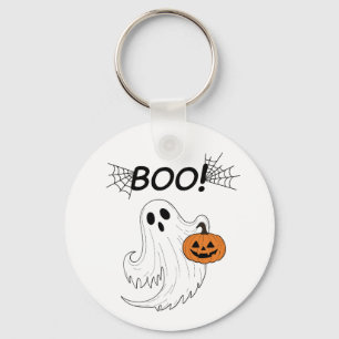 Jack-o’-Laterne und ein weißes Ghost-Boom Hallowee Schlüsselanhänger