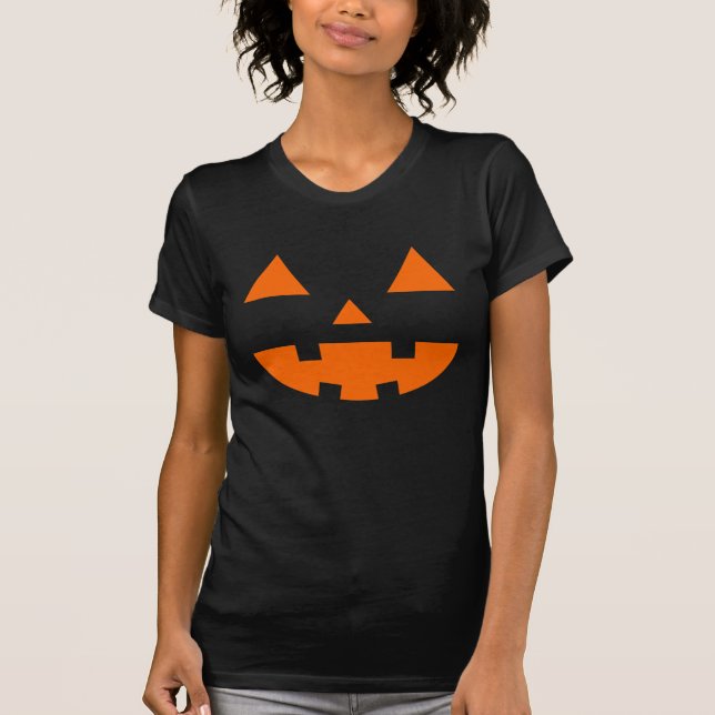 Jack-O' Laternen-Gesicht IV, orange T-Shirt (Vorderseite)