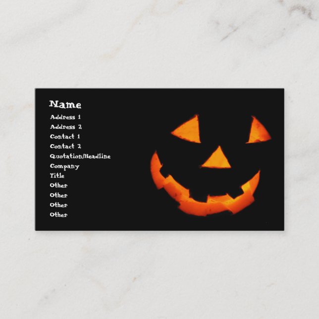 Jack-o' Laternen-Visitenkarten Visitenkarte (Vorderseite)