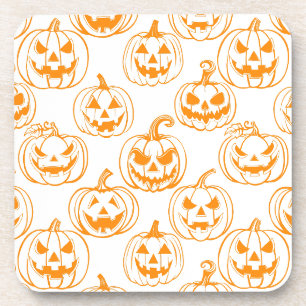 Jack-o-Laterterns Muster.Orange Getränkeuntersetzer