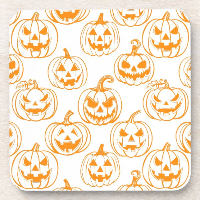 Jack-o-Laterterns Muster.Orange Getränkeuntersetzer (Vorderseite)