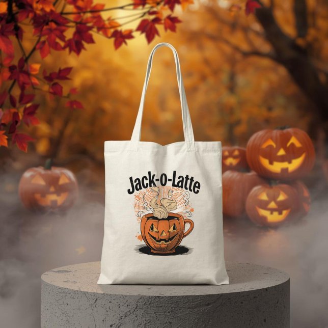 Jack-o-Latte Funny Halloween Coffee Pun Tragetasche (Von Creator hochgeladen)