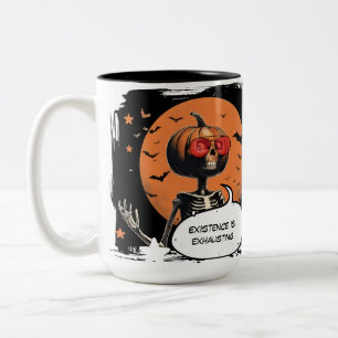 Jack O’ Latte - Funny Pumpkin Skeleton Halloween Zweifarbige Tasse