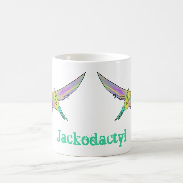 Jack odactyl farbig Pterodactyl Dinosauriername Kaffeetasse (Mittel)