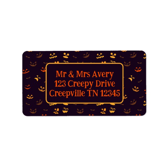 Jack-oder-Lantern-Gesichter Adressaufkleber (Vorne)