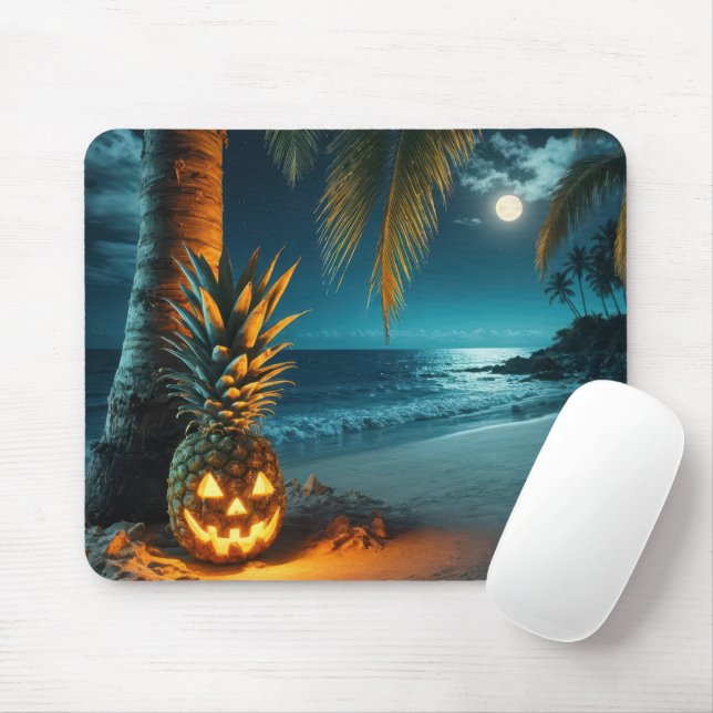 Jack-oder-Laterne Ananas am Strand Mousepad (Mit Mouse)