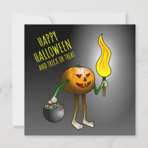 Jack O'lantern auf Süßigkeitenbetteln Karte