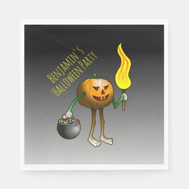 Jack O'lantern auf Trick oder Trete Serviette (Vorderseite)