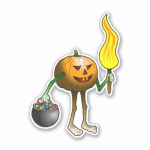 Jack O'lantern bei seinem ersten Süßes-oder-Saures Aufkleber