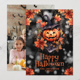 Jack O'Lantern Foto Halloween Card Feiertagskarte