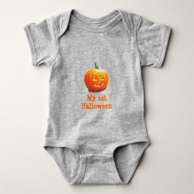 Jack O'Lantern Halloween Baby Bodysuit Baby Strampler (Vorderseite)