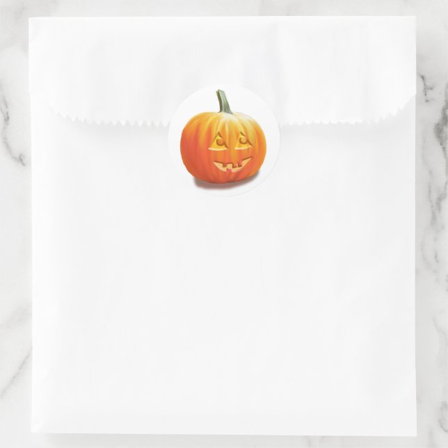 Jack O'Lantern Halloween Klassischer Rundaufkleber Runder Aufkleber (Tasche)