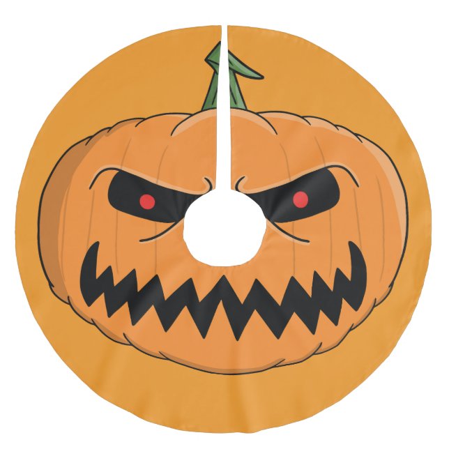 Jack O'Lantern Halloween Polyester Weihnachtsbaumdecke (Vorderseite)