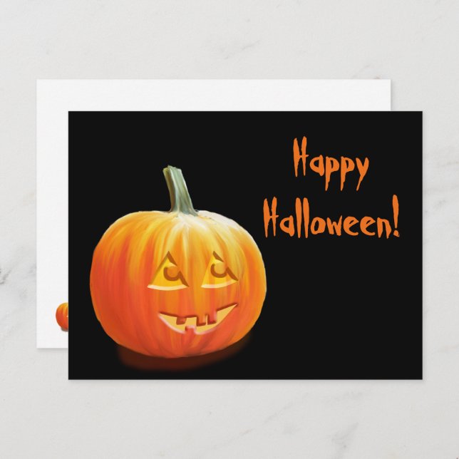 Jack O'Lantern Halloween Postcard Postkarte (Vorne/Hinten)