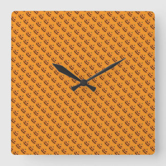 Jack O'Lantern Halloween Quadratische Wanduhr