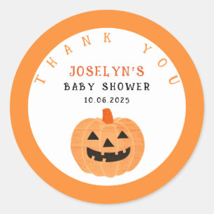 Jack o'lantern mit Star Pattern Orange Halloween Runder Aufkleber