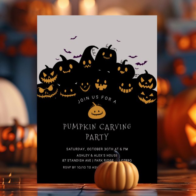 Jack O'Lantern Pumpkin Carving Einladung (Von Creator hochgeladen)