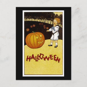 Jack o'Lantern Pumpkin Patch Halloween Postkarte