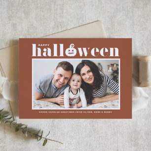 Jack-o''lantern Terracotta Foto Happy Halloween Karte