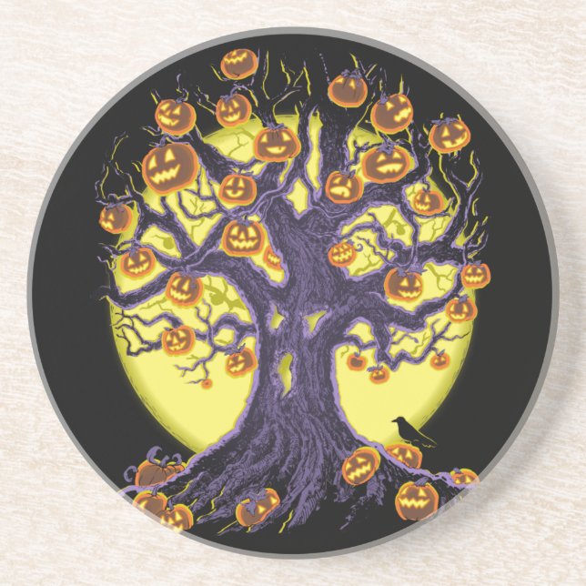 Jack O'Lantern Tree Getränkeuntersetzer (Vorne)