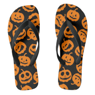 Jack O'Lantern Trick Leckerei Halloween Pumpkin Flip Flops