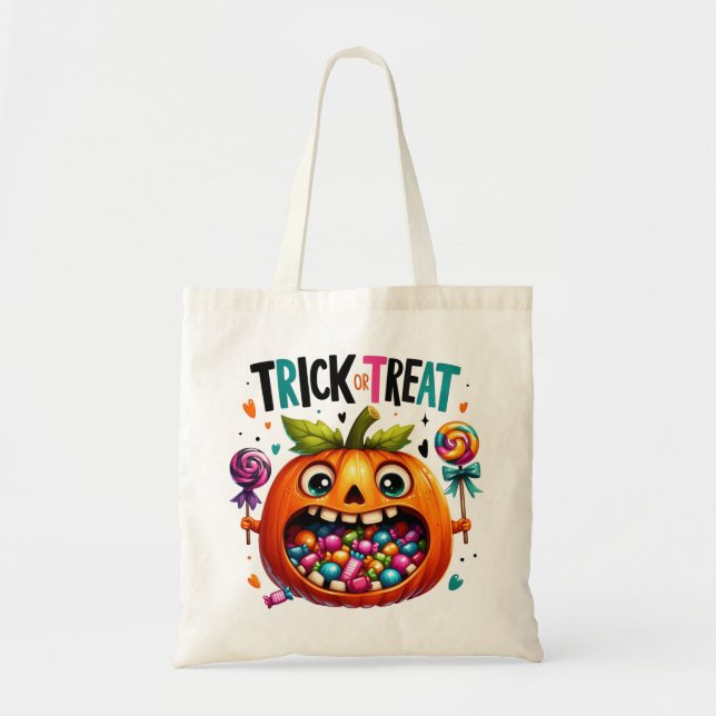 Jack-o''Lantern Trick oder Treat Bag Tragetasche (Vorne)