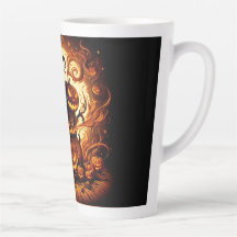 Jack-o'lantern und Hexenkelett Latte Tasse