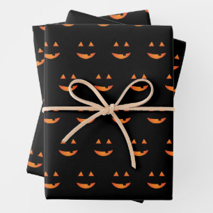 Jack o'lantern Wrapping Paper Flat Sheet Set 3 Geschenkpapier Set